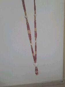 Beaded Necklace long mala type RED