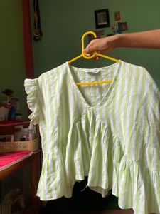 Striped Ruffle Top