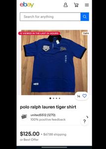 polo ralph lauren tiger Tshirt For Men Size XL