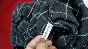 Black Checks Raglan Pleated Dress