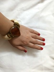 Vintage Style Gemstone Statement Bangle