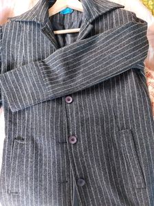 Grey Stripe Overcoat
