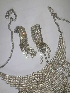Rhinestone Necklace &amp; Earring Set