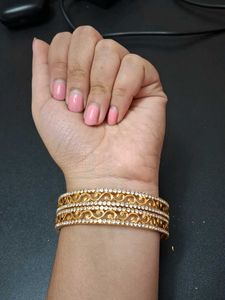 One Gram Gold Plated Stoned Bangles