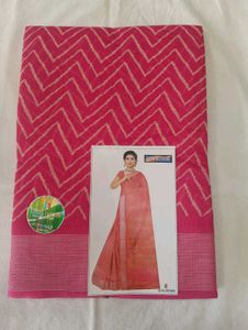 Elegant Pink Saree with Blouse