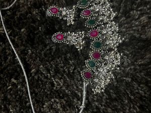 Oxidized Silver Necklace Set