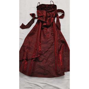Elegant Maroon Party Dress