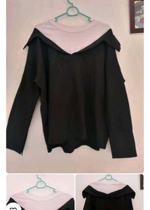 Yellow V-Neck Top with Ballerina