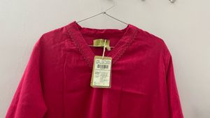 Solid Cotton Pink Kurta!🩷