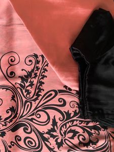 Elegant Peach Saree with Black Blouse