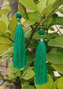 Green Tassel Earrings