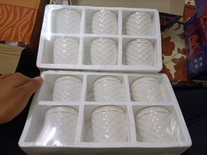 12 Pcs Golden Line Cup Set New😍💯 Available