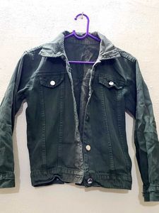 Olive Color Denim Jacket