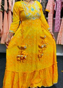Jaipuri Anarkali Bandhni Print