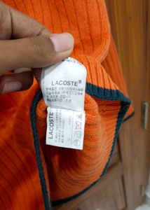 Lacoste Orange Knit Cardigan