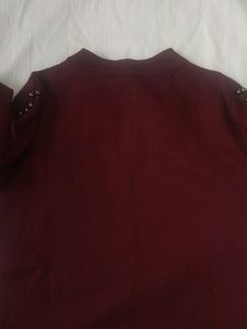 Maroon Korean Crop Top