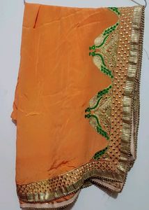 Orange Designer Plazo Suit With Dupatta 38 Bust