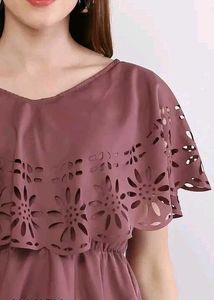 Cut Work Fashionable Trendy Falared Top