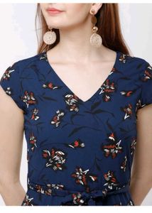 Floral Print V-Neck Dress