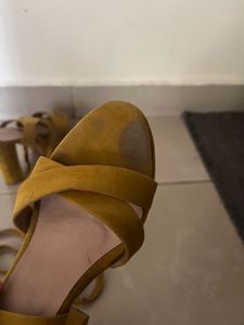 Yellow Tie Up 5inches Heels