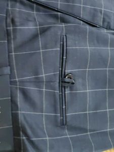 Men's Blue Plaid Dress Pants