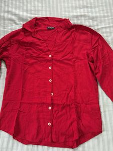 Red Button-Up Top