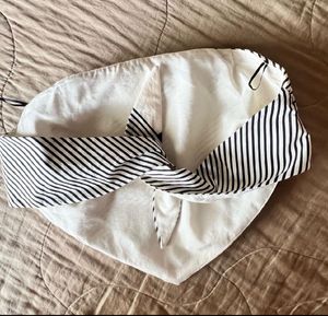 Zara striped poplin Bandeau top