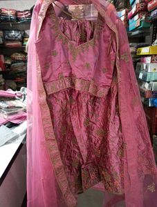 Pink Satin Lehenga