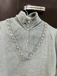 Grey Pre-winter High Neck Top