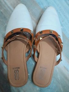 Street Style Store White Flats/Slippers