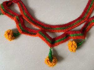 Handmade Crochet Marigold Garland