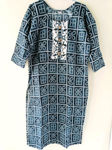 Kurta Pant Set Jaipuri Bandhage Print Stitched