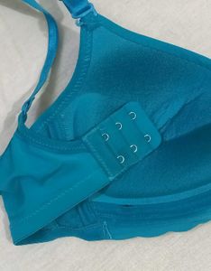 Cotton Chiffon Sky Blue Padded Bra