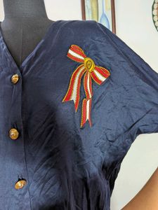 Vintage Navy Blouse