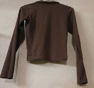 Brown Long Sleeve Top