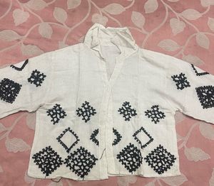 Embroidered White Top