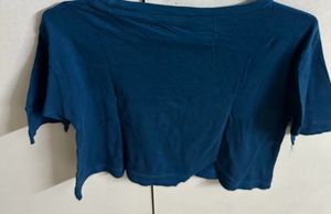 Blue Colour Girl Printed Waist Length Top