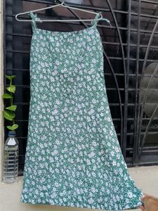 Green Floral Mini Dress