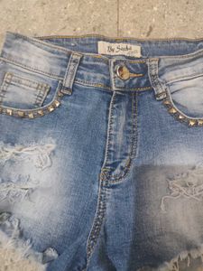 Y2k Studded Denims Shorts