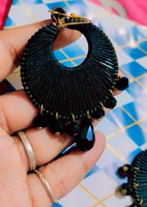Thread Work Black Colour New Earrings