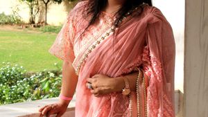 Elegant Pink Lace Top/Blouse