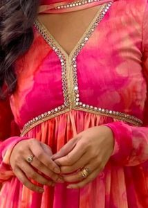 Pink & Orange Anarkali