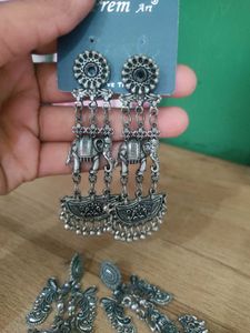 Combo Of 2earings &amp; Finger Ring Bracelet