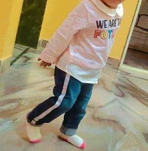 Babyhug Full Sleeve Top &amp;Pant Text Print