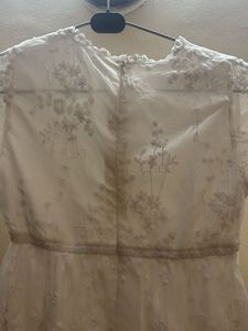 White Net Casual Frock