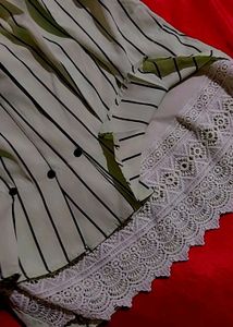 Striped Lace Top