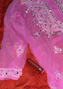 Pink Embroidered Kurta