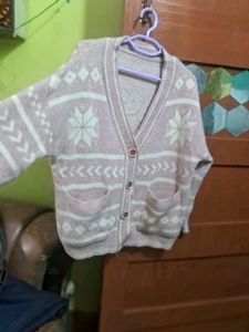 Vintage Pink Patterned Cardigan