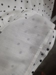 White Printed Top With Ruffle Sleeves