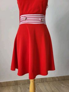 Red Dress with White Trim